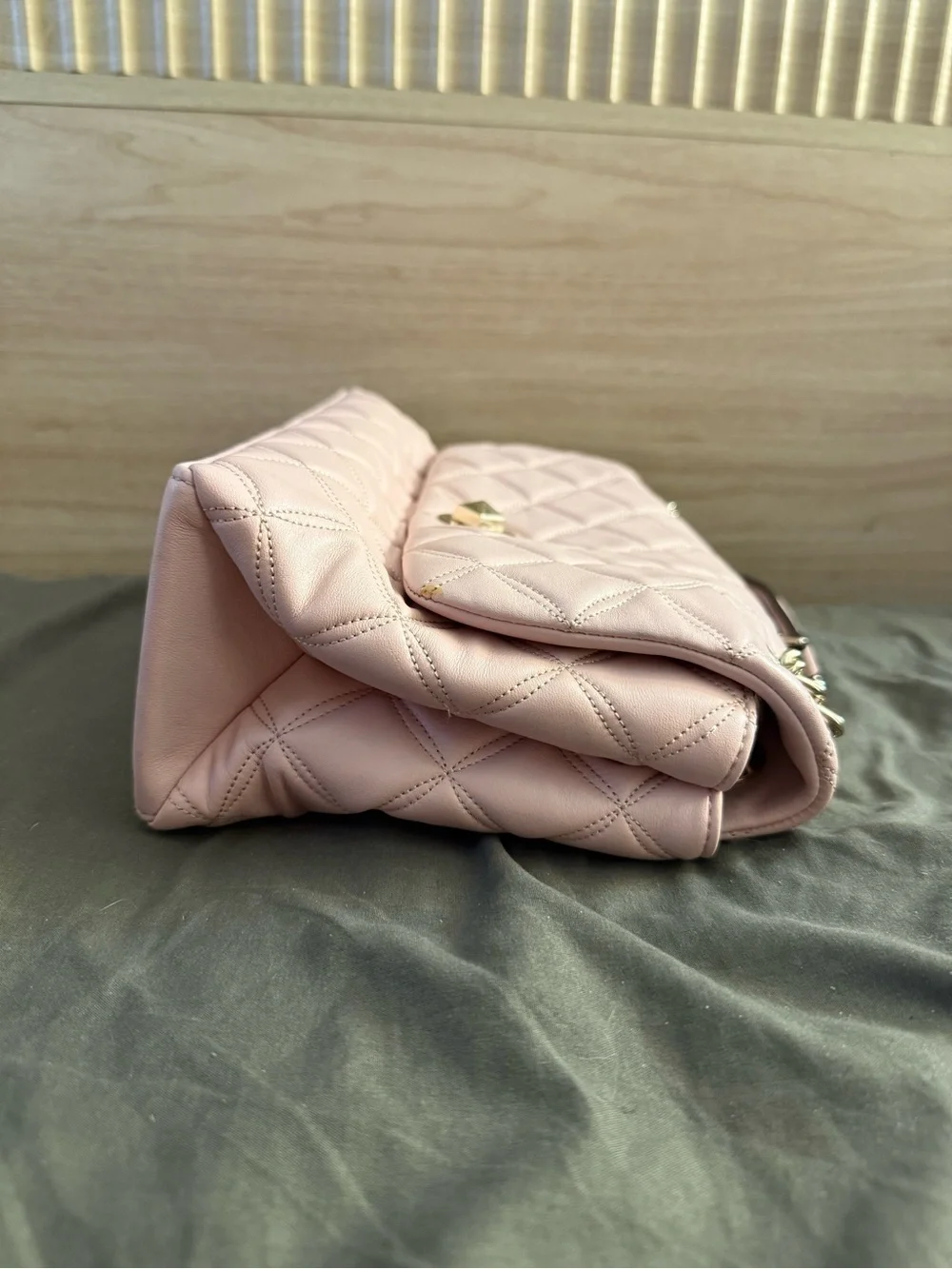 kate spade Quilted Pink Shoulder Bag with Gold Chain